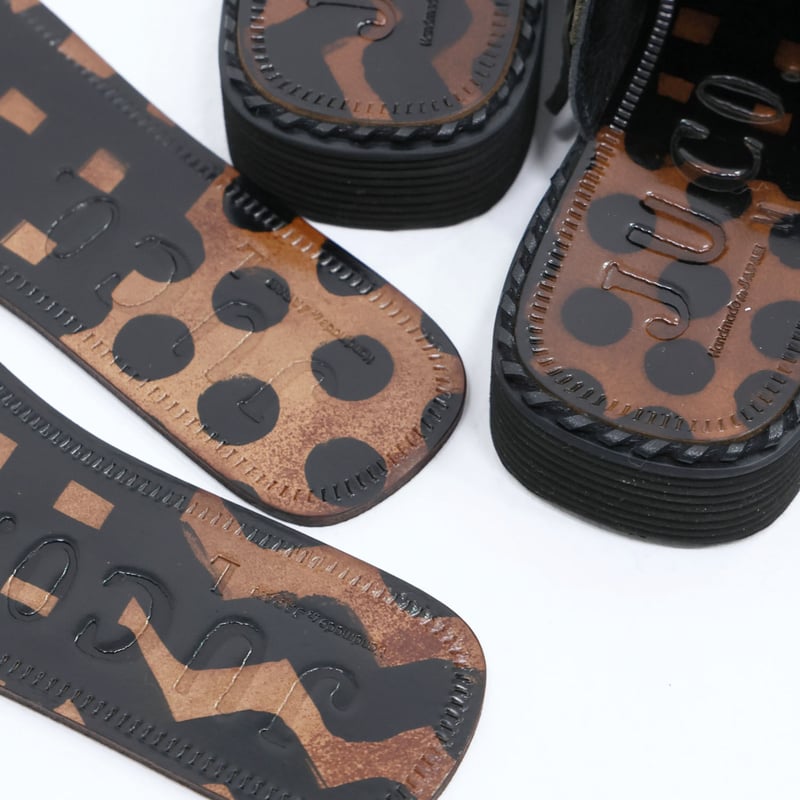 JUCO ●くせっ毛サンダル 25cm LL 美品 S-5_A:くせっ毛サンダル_Black(JUCO. ORIGINAL ROOL SOLE v
