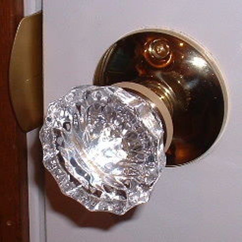 ガラス製・ドアノブ花形＊ラッチなし＋送料無料＋ほぼ20%OFF | country