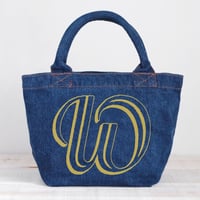 Organic Denim Initial Tote W / Ginger Beach Inn Original