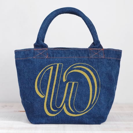 Organic Denim Initial Tote W / Ginger Beach Inn Original
