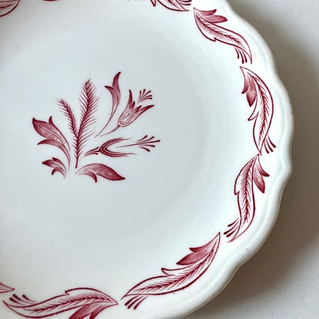 Vintage Plate /white×red