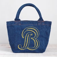 Organic Denim Initial  Tote B  / Ginger Beach Inn Original