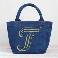 Organic Denim Initial Tote T / Ginger Beach Inn Original