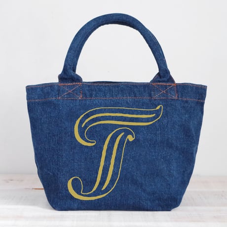 Organic Denim Initial Tote T / Ginger Beach Inn Original