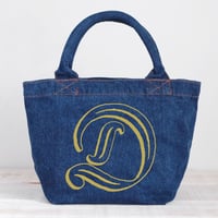 Organic Denim Initial Tote D / Ginger Beach Inn Original