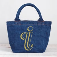 Organic Denim Initial Tote I  / Ginger Beach Inn Original