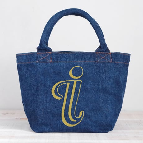 Organic Denim Initial Tote I  / Ginger Beach Inn Original