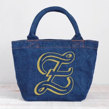 Organic Denim Initial  Tote Z / Ginger Beach Inn Original