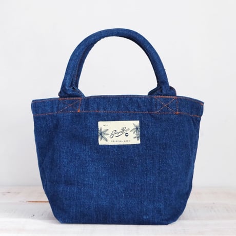 Organic Denim Initial Tote H / Ginger Beach Inn Original