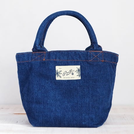 Organic Denim Initial Tote P / Ginger Beach Inn Original