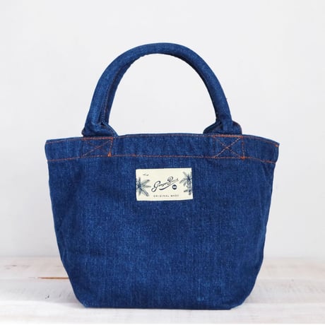 Organic Denim Initial Tote F / Ginger Beach Inn Original