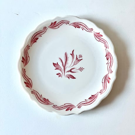 Vintage Plate /white×red