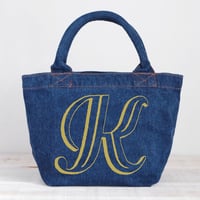 Organic Denim Initial Tote K / Ginger Beach Inn Original