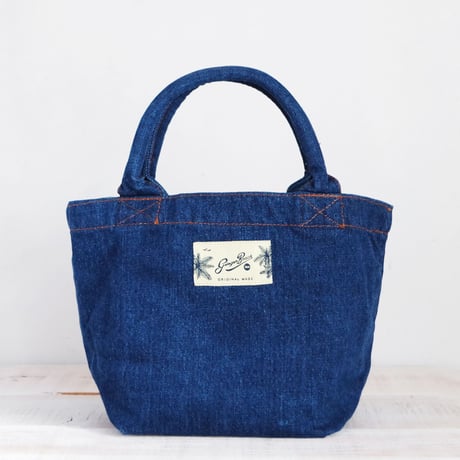 Organic Denim Initial  Tote C / Ginger Beach Inn Original
