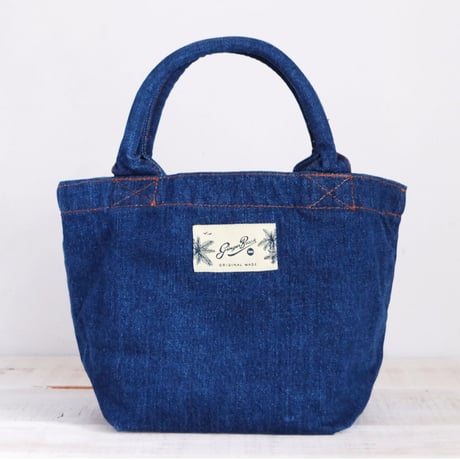 Organic Denim Initial Tote S  / Ginger Beach Inn Original
