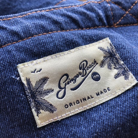 Organic Denim Initial Tote O/ Ginger Beach Inn Original