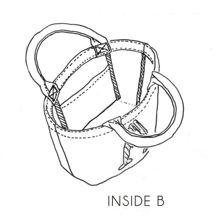 Organic Denim Initial  Tote C / Ginger Beach Inn Original