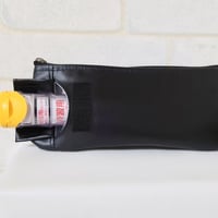 ひょっこりエピペンポーチ·薄型ペンポーチタイプ〈アレルギーマークワッペン無し、持ち手無し〉無地ブラックラミネート【20230908ab】