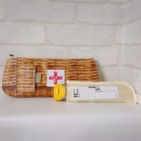 【送料無料】　ひょっこりエピペンポーチ薄型ペンポーチタイプ〈持ち手無し〉　バスケット柄ラミネート【No.20230603】