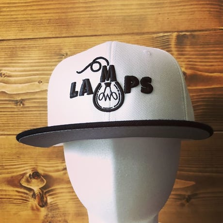 LAMPS スナップバック　ホワイト×ブラック