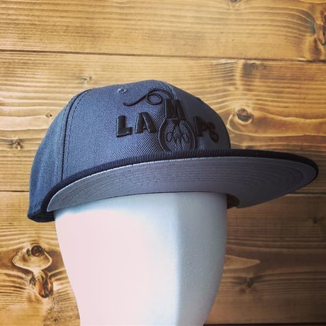 LAMPS スナップバック　チャコール×ブラック
