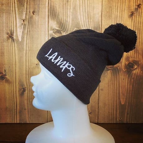 LAMPS ボンボンビーニー　チャコール