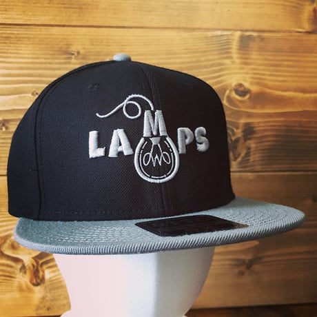 LAMPS スナップバック　ブラック×グレー
