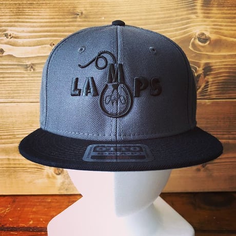 LAMPS スナップバック　チャコール×ブラック