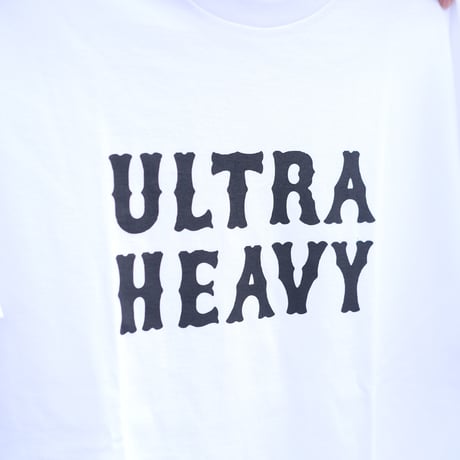 ULTRA HEAVY（ウルトラヘビー）"Classic Logo T-Shirts / White×black print(L/XL)"