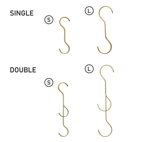 FORM×amabro"S字フック ダブル S (BRASS,COPPER)"