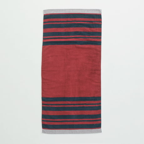 HORSE BLANKET RESEARCH "Cotton Pile Blanket Small / Navy × Burgundy"