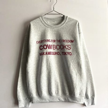 COW BOOKS（カウブックス）"Book Vendor Sweatshirt (Logo/Ash×Wine)(M/L/XL)"