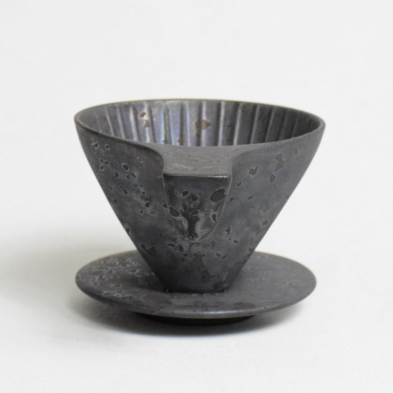 陶器 信水窯】足付花びら小鉢/L/ガラス釉/青 | 【丹波のイロドリ