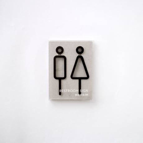 MOHEIM（モヘイム）"RESTROOM SIGN(BK,WH)"