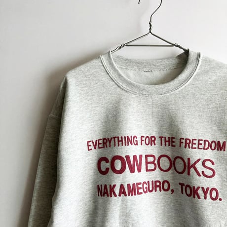 COW BOOKS（カウブックス）"Book Vendor Sweatshirt (Logo/Ash×Wine)(M/L/XL)"