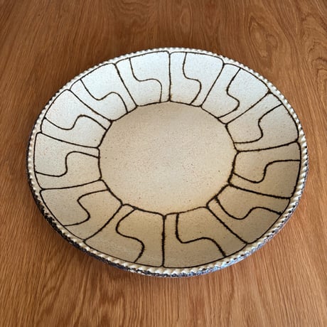 YANAGI POTTERY（柳窯）"インレイ/ 大皿（直径380mm）"
