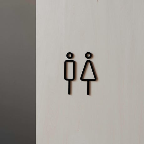 MOHEIM（モヘイム）"RESTROOM SIGN(BK,WH)"