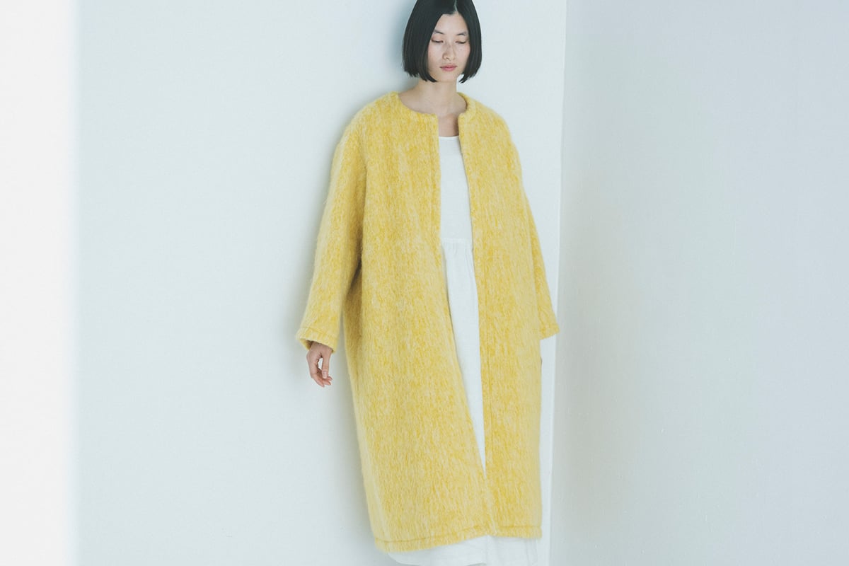 美品✨定価5.3万 デミルクスビームス モヘア混シャギーロングコート イエロー fit=scale-down,w=1200