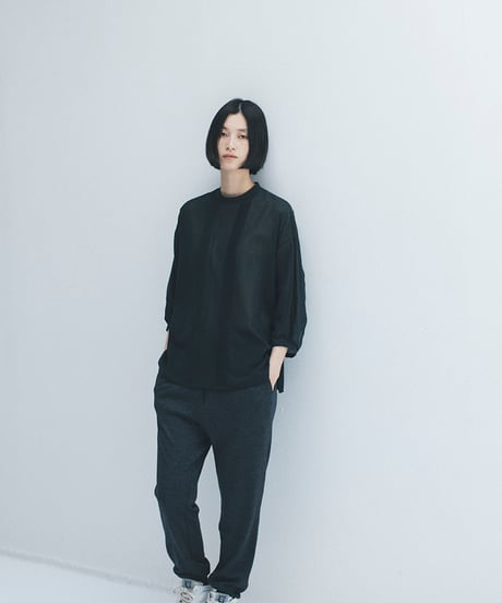 -M-［medium］スーパーウールパンツ Phoebe / チャコールグレー