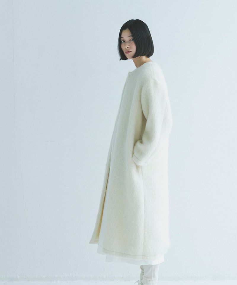 M-［medium］モヘアシャギーロングコート Holly / オフホワイト | days