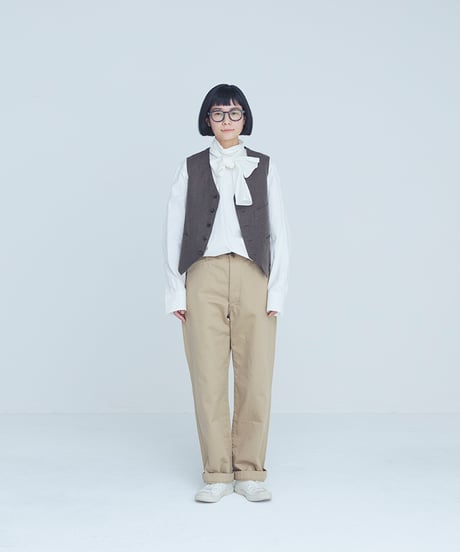 -M-［medium］チノクロスパンツ Teddy / ピンキッシュベージュ