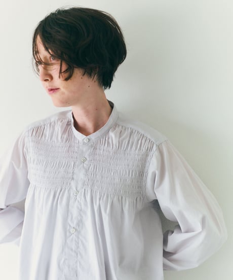 -M-［medium］コットンシャーリングシャツ Sarah / グレー