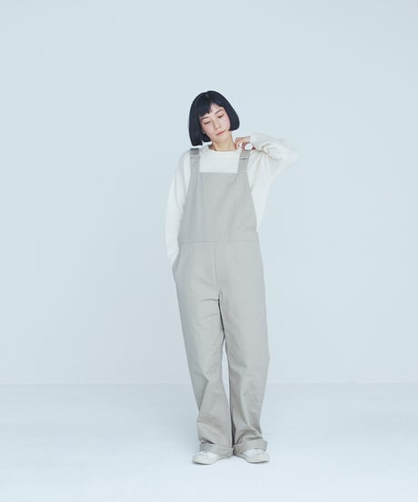 -M-［medium］オーバーオール Hilary2 / グレーベージュ