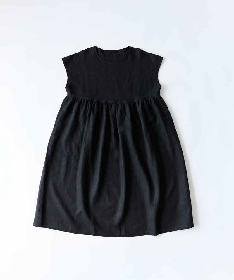 moirelaxing linen ワンピース M ブラック（M-［medium］リネンネル  