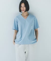 -M-［medium］VネックTシャツ Lea / ブルー