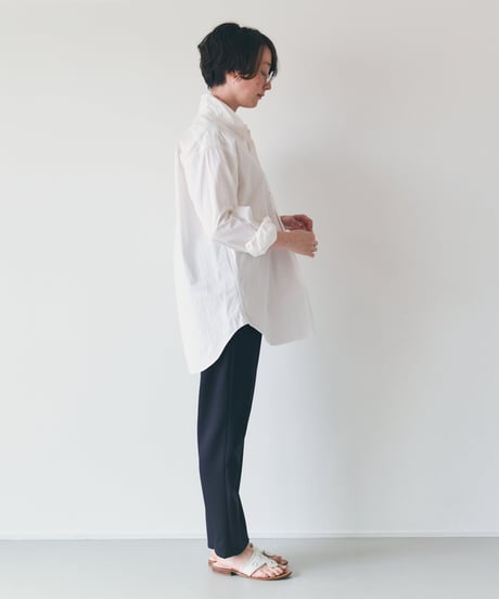 -M-［medium］ウールギャバジンパンツ Ella  / ネイビー
