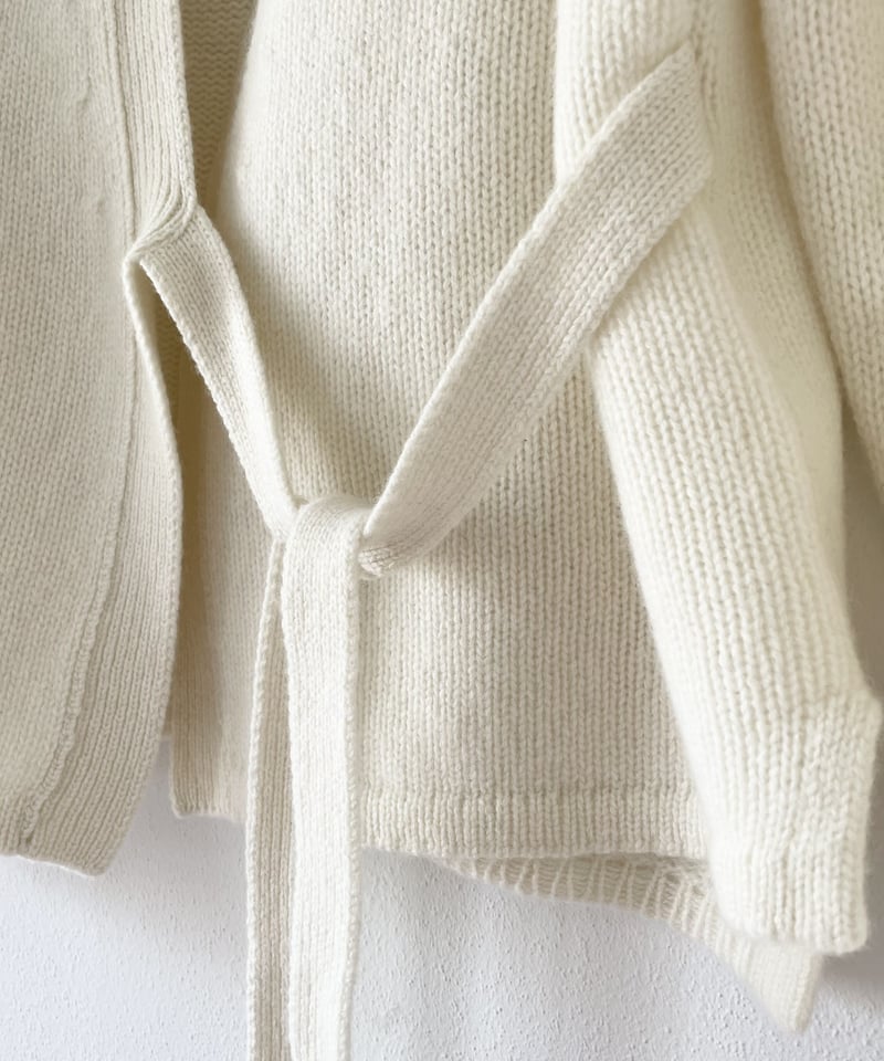 M-［medium］カシミヤウールラップカーディガン Blanche / オフ
