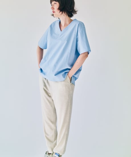 -M-［medium］VネックTシャツ Lea / ブルー