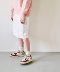 -M-［medium］コットンネルスカラップスカート anne / ホワイト
