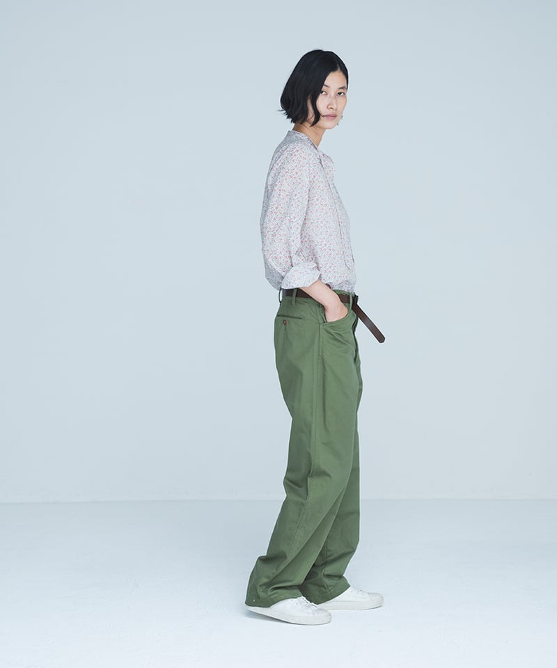 M-［medium］チノクロスパンツ Teddy / カーキグリーン | days